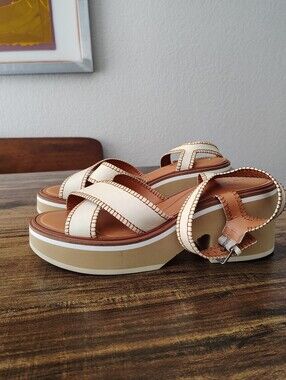 Robert Clergerie Women's Charline Crisscross Platform Sandal Size 41.5 US 11